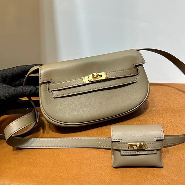 New Hermes Kelly Shoulder Bag Replica Banana Kelly Etoupe ery22686