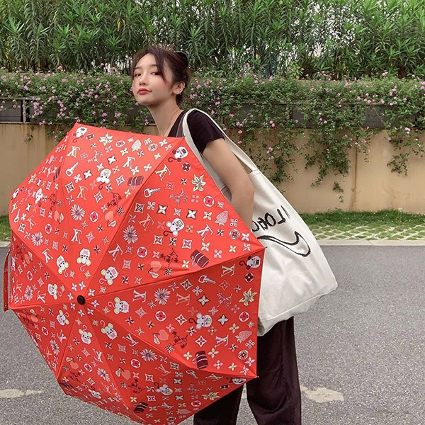 Louis Vuitton Folding Umbrella Replica Parasol Rain Umbrella UV Protection Monogram 2 Types vuz09429