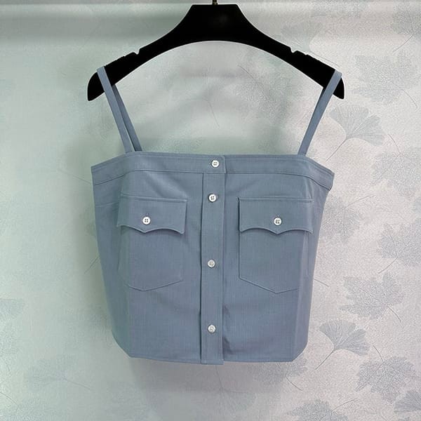 Classic Prada knockoff cropped cotton camisole top pui97669