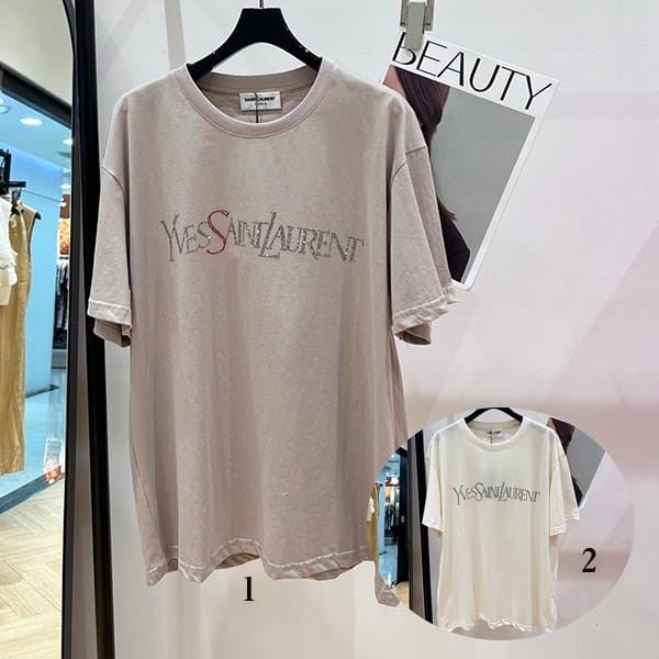 Free shipping Saint Laurent replica signature logo T-shirt in 2 colors Sap93811 Free shipping Saint Laurent replica signature logo T-shirt in 2 colors Sap93811