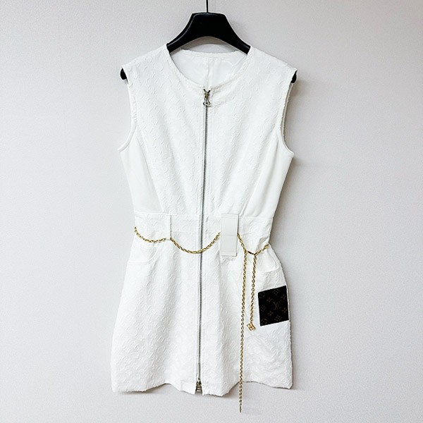 [Fashionable?]Louis Vuitton Replica LV Monogram Fil Coupe Zip-up Dress 1afsqq