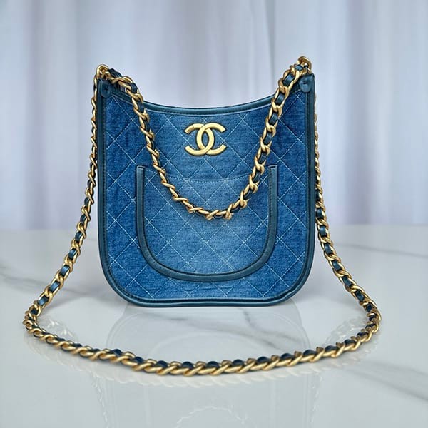 Cute Chanel Parody Hobo Bag in Blue Washed Denim shc95294 Cute Chanel Parody Hobo Bag in Blue Washed Denim shc95294