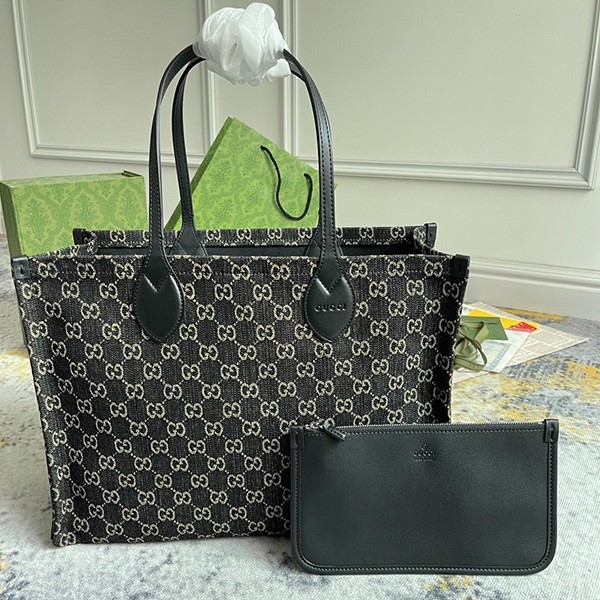 Gucci Ophidia Large Tote Bag Replica ◆ Black & Grey 772184