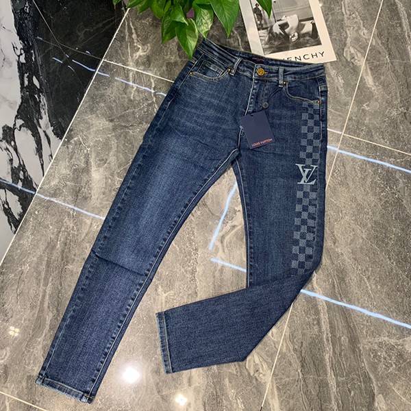 Hard to findLouis Vuitton denim pants replica monogram patchwork vuw25745