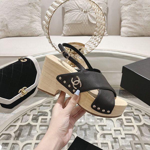Recommended Chanel clogs, platform sandals, 24C, shs75887