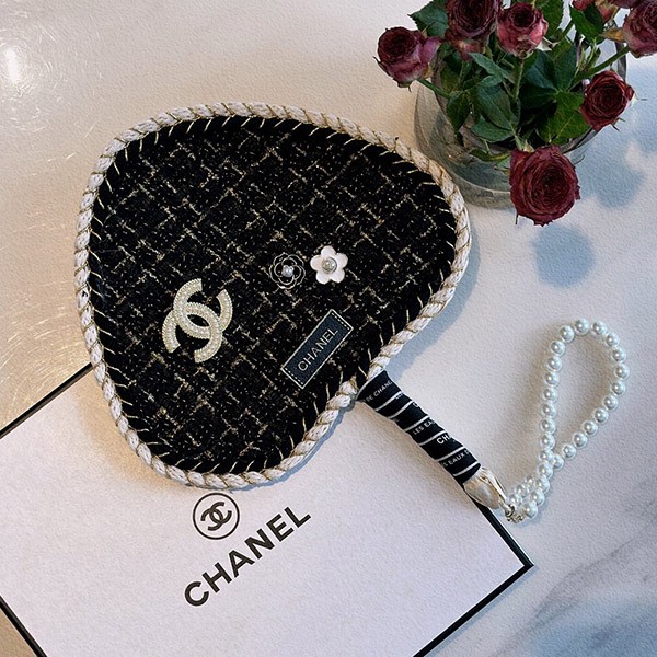 Chanel fan replica handmade + brooch gift box shu39211