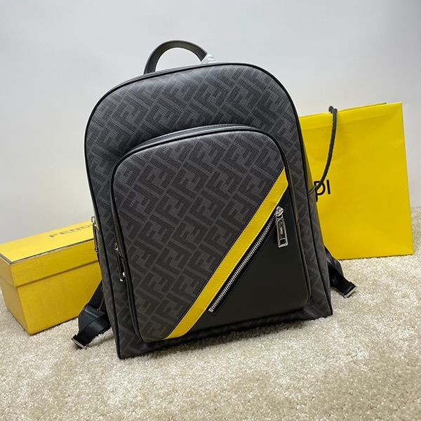 [Fendi] Backpack Copy Black & Grey FF Fabric 7VZ074A9X SF0R2A