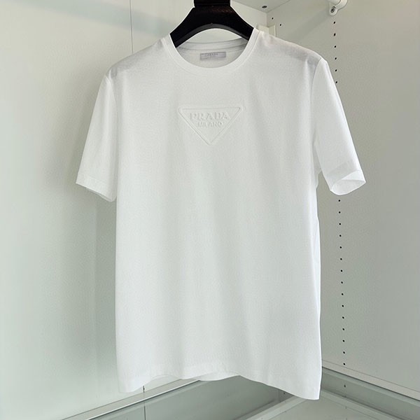 Prada 3D embossed logo on chest T-shirt fake pub12238 Prada 3D embossed logo on chest T-shirt fake pub12238