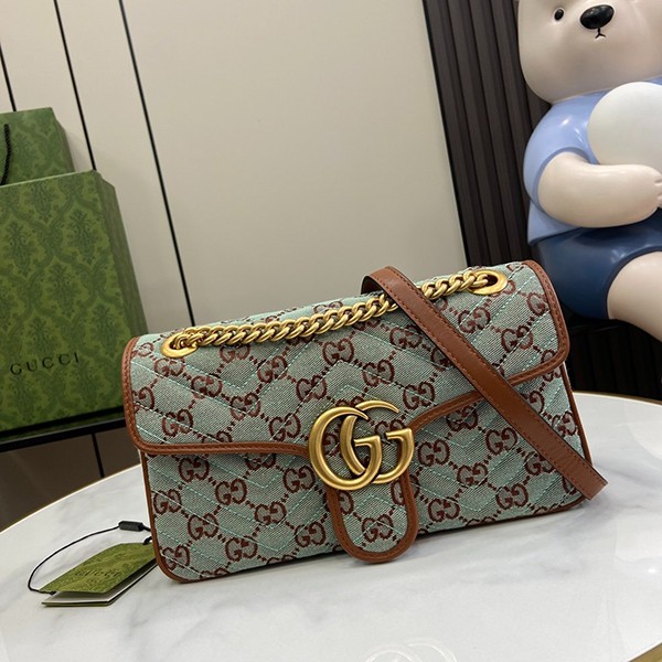 Gucci GG Super Mini Shoulder Bag Replica Pale Blue Brown 783141 Gucci GG Super Mini Shoulder Bag Replica Pale Blue Brown 783141