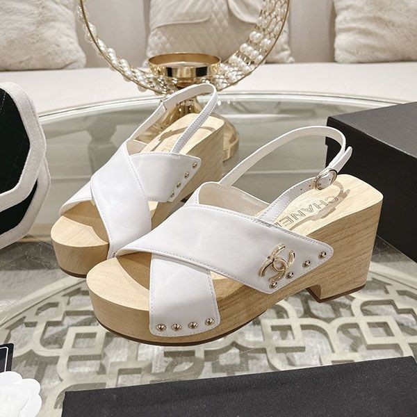 n-grade recommended chanel clogs platform sandals replica 24C shj16143