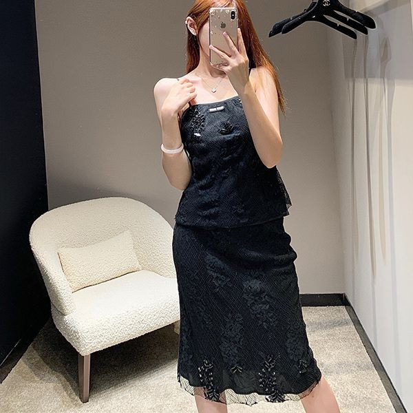 Miu Miu tank top replica? Lace skirt top and bottom set myf26505 Miu Miu tank top replica? Lace skirt top and bottom set myf26505