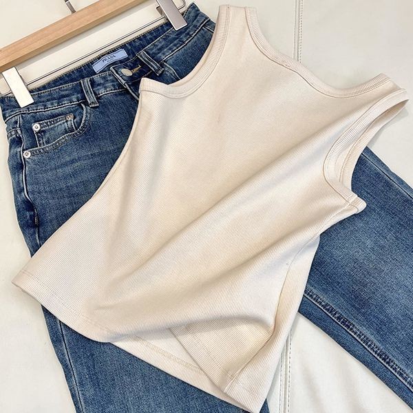 Cute logo ☆ Miu Miu fake ☆ Ribbed jersey tank top myl57799