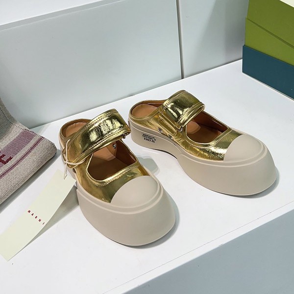 Popular all over the world? Marni Replica Gold Mary Jane Sneakers mat64776