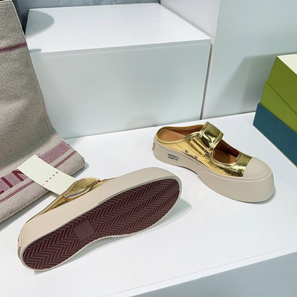 Popular all over the world? Marni Replica Gold Mary Jane Sneakers mat64776