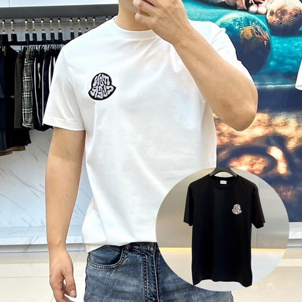 Classic Moncler replica logo cotton crew neck T-shirt in two colors moy41504 Classic Moncler replica logo cotton crew neck T-shirt in two colors moy41504