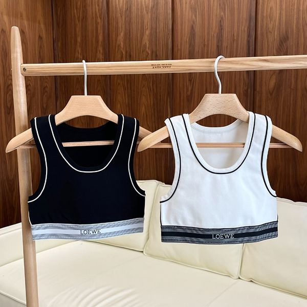 Attention★ [Loewe] Cropped Tank Top Fake Rayon Logo Band loz08164