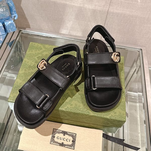 Extremely rare! Gucci replica Moritz GG leather sandals guq28177 Extremely rare! Gucci replica Moritz GG leather sandals guq28177