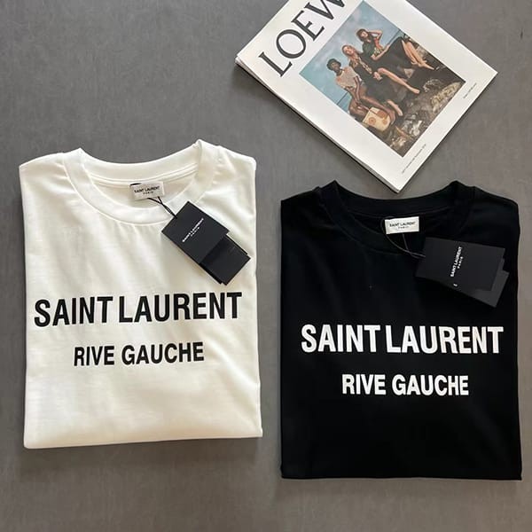 Attention ★ Saint Laurent replica signature logo T-shirt 2 colors Sau48274