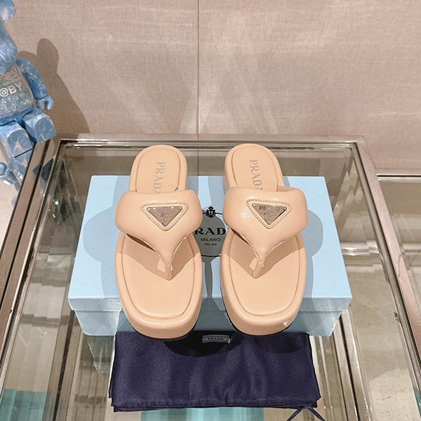 Lovely ★ Prada replica ★ Soft quilted nappa leather beach sandals pun20262