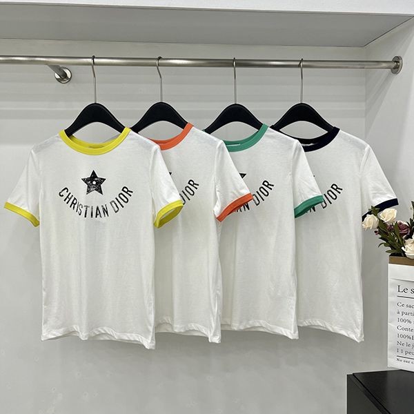 Attention ★ [Dior] Dioriviera T-shirt fake cotton jersey 443t27a4537