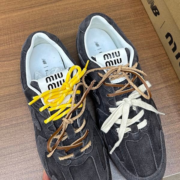 Popular all over the world? Miu Miu and New Balance fake collaboration ★ denim sneakers myt01884