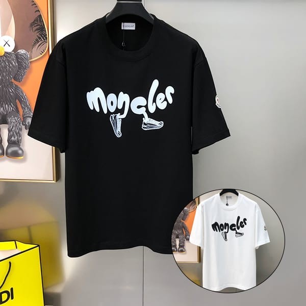 ★Popular in Japan! Moncler logo T-shirt, short sleeve, cotton, fake, 2 colors, moo13895 ★Popular in Japan! Moncler logo T-shirt, short sleeve, cotton, fake, 2 colors, moo13895