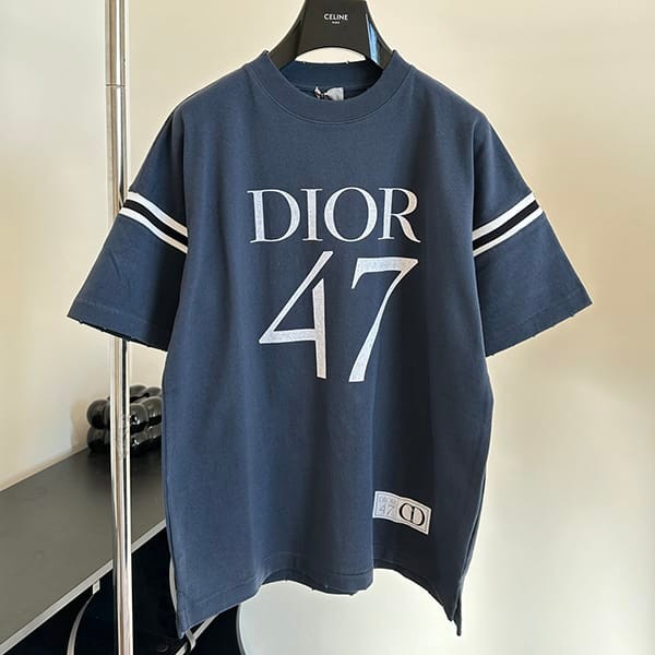 Stylish Dior 1947 Slub Cotton T-Shirt Replica deu10989 Stylish Dior 1947 Slub Cotton T-Shirt Replica deu10989