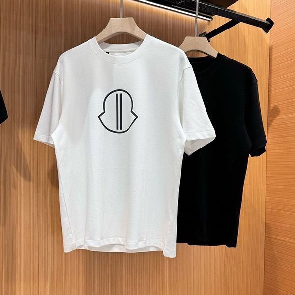High quality???Moncler logo T-shirt replica black & white mol72129 High quality???Moncler logo T-shirt replica black & white mol72129