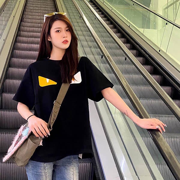 Fendi Bag Bugs Logo Cotton T-shirt Fake fez75000 Fendi Bag Bugs Logo Cotton T-shirt Fake fez75000