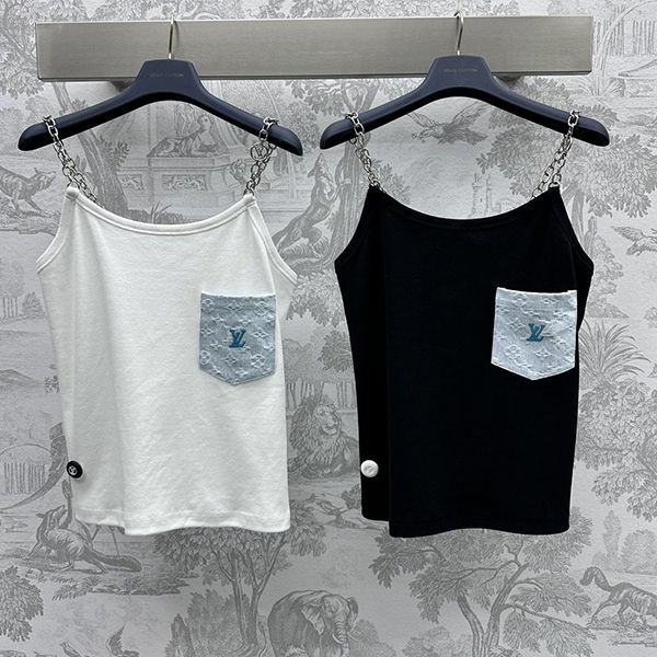 Hard to find!Louis Vuitton tank top replica? Black & white vuo81339