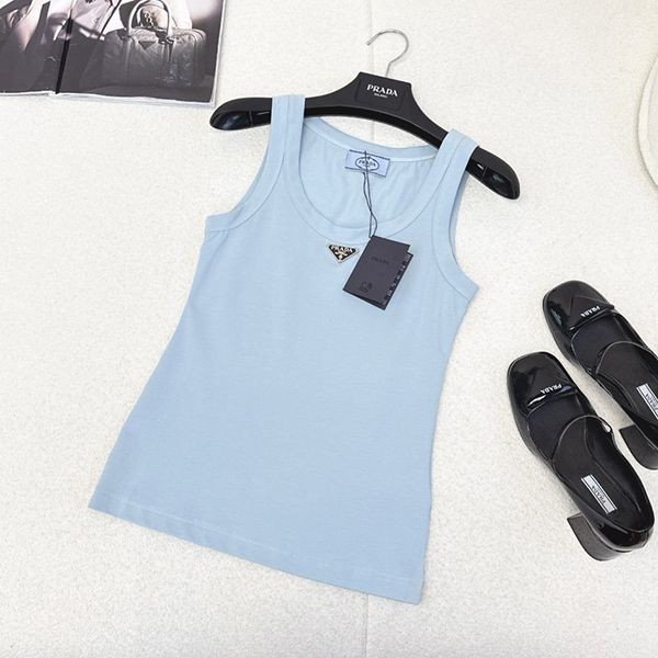 New Prada rib knit jersey tank top pul42305