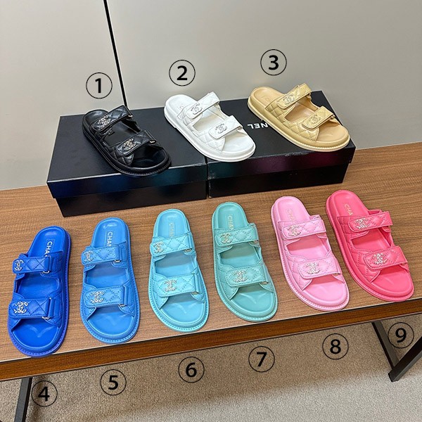 24P Chanel Sandals Replica CC Logo Leather Velcro Footbed Sandals Flat Shoes 10 Colors G45507 24P Chanel Sandals Replica CC Logo Leather Velcro Footbed Sandals Flat Shoes 10 Colors G45507
