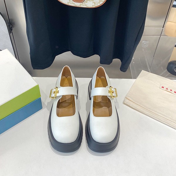 Immediate delivery Marni leather platform Mary Jane flats replica maj85691