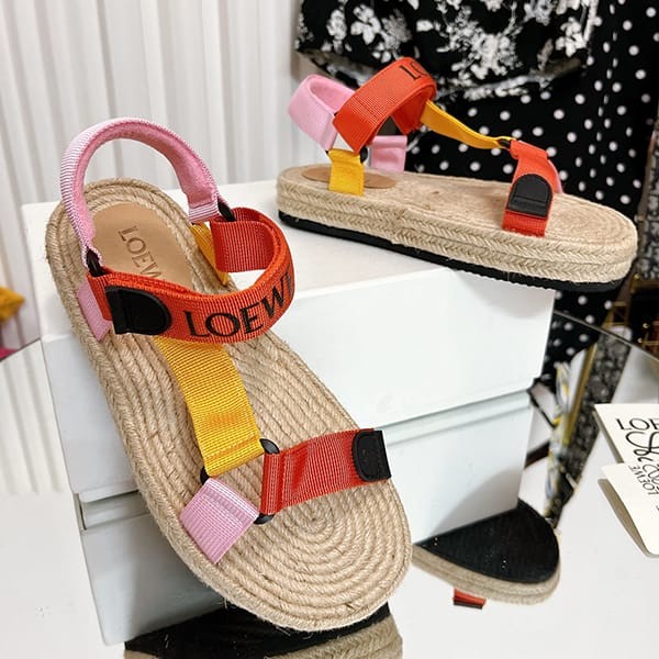 Recommended Loewe N-grade strap espadrille sandals in 3 colors lot43706