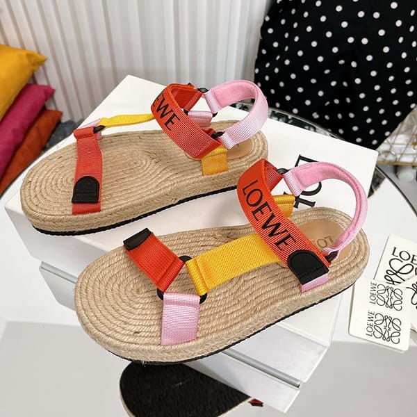 Recommended Loewe N-grade strap espadrille sandals in 3 colors lot43706