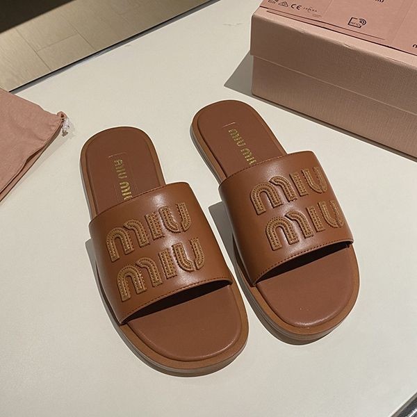 Attention ★ Miu Miu raffia-like woven slide sandals fake myp41750 Attention ★ Miu Miu raffia-like woven slide sandals fake myp41750