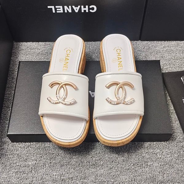 Sure to sell out [Cute? New] Chanel White Tweed Sandals Fake shm26590