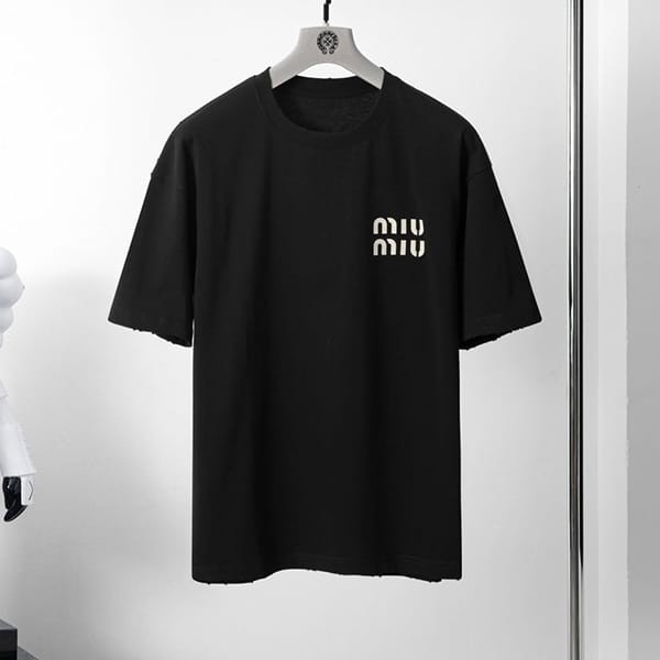 Immediate delivery Miu Miu cotton jersey short sleeve T-shirt replica mys69041