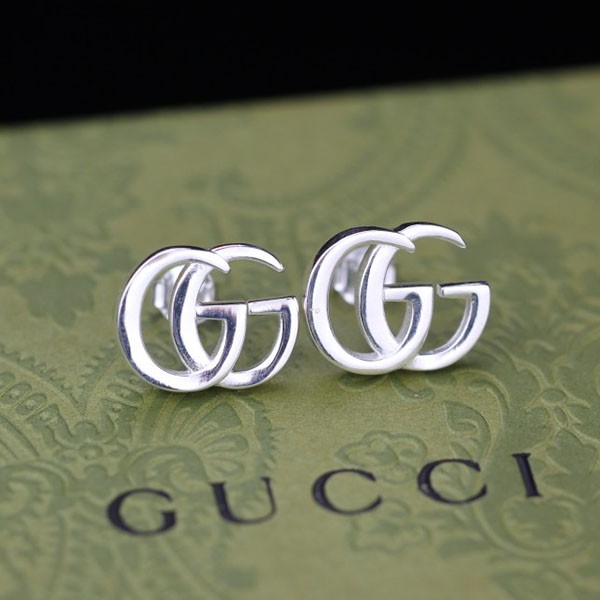 No.1 Popular Gucci GG Earrings Replica 18KWG White Gold gul80550