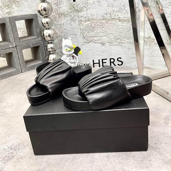 Attention ★ Jil Sander logo pleated sandals cheap black J15WP00