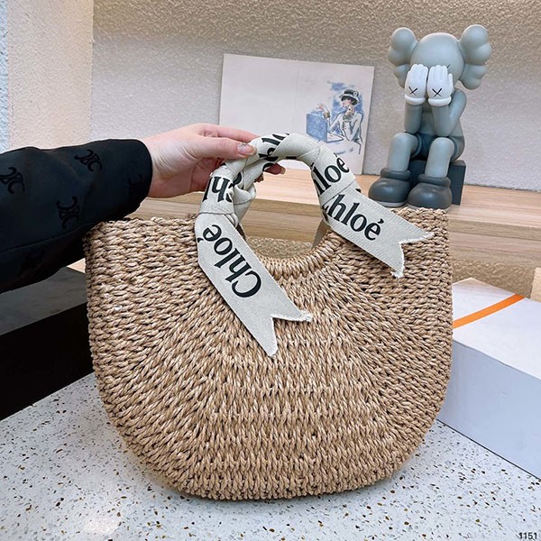 Chloe raffia tote basket bag replica chj78820