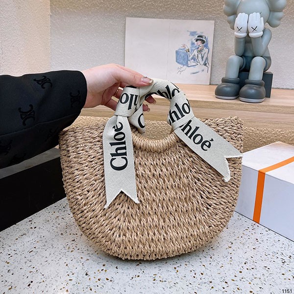 Chloe raffia tote basket bag replica chj78820