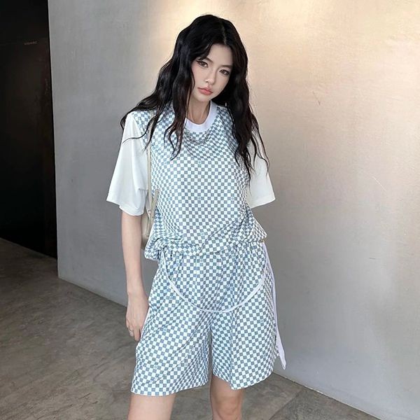 Casual and cute? Louis Vuitton] Damier front T-shirt bargain 1AFP99 set vue76584