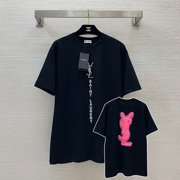 High quality Saint Laurent signature logo T-shirt replica Sah30503 High quality Saint Laurent signature logo T-shirt replica Sah30503