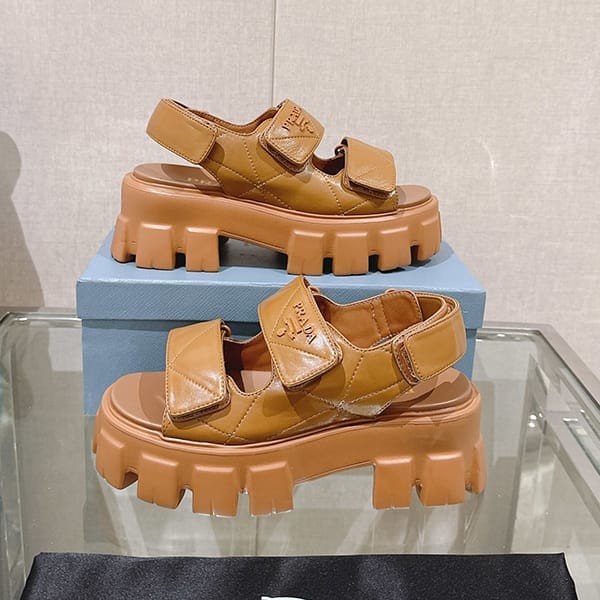 Cute Prada Monolith Nappa Leather Sandals Replica pun89230 Cute Prada Monolith Nappa Leather Sandals Replica pun89230