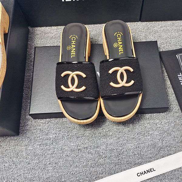 Limited quantity! Chanel CC Tweed Sandals Replica sha39477