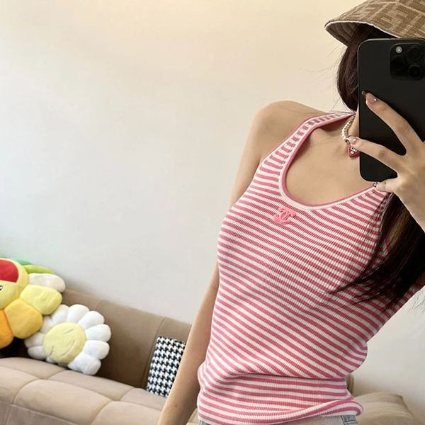 ☆Chanel☆Ribbed jersey tank top parody [Popular item] shs76229