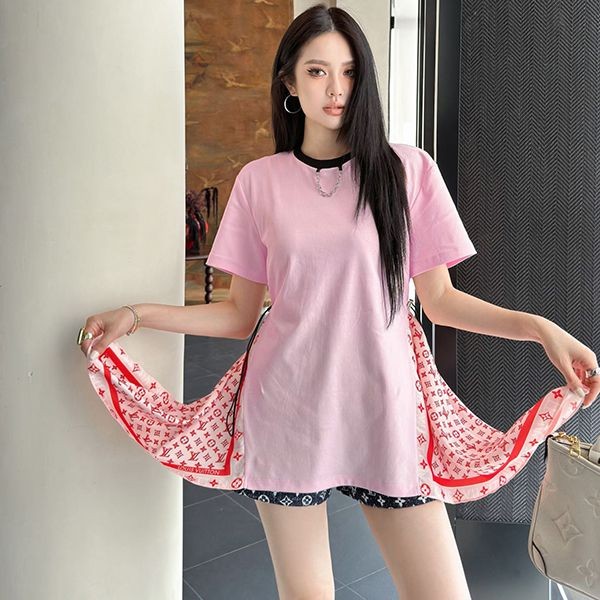 Louis Vuitton] Scarf insert T-shirt fake dress 1AFTPU