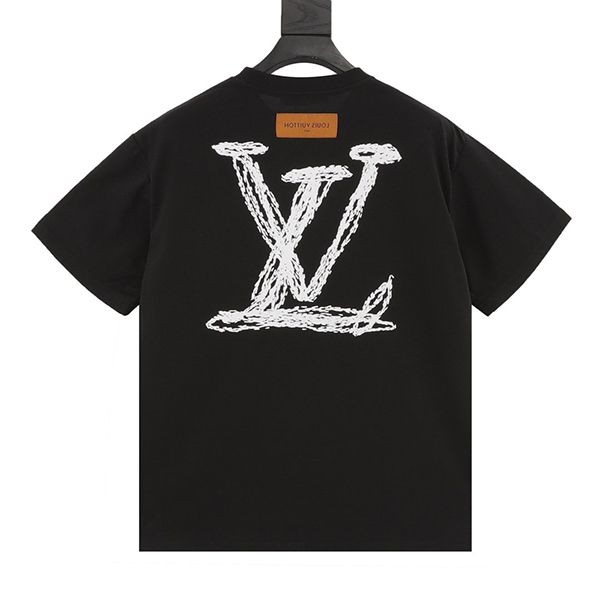 Cheap price!Louis Vuitton logo sketch style font T-shirt copy vuz41815