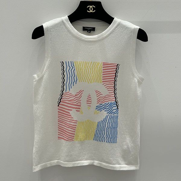 Attention ★ Chanel Cashmere Knit Sweater Replica Sleeveless shc74804